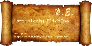 Martiniczky Eliána névjegykártya